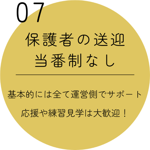 保護者の送迎、当番制なし